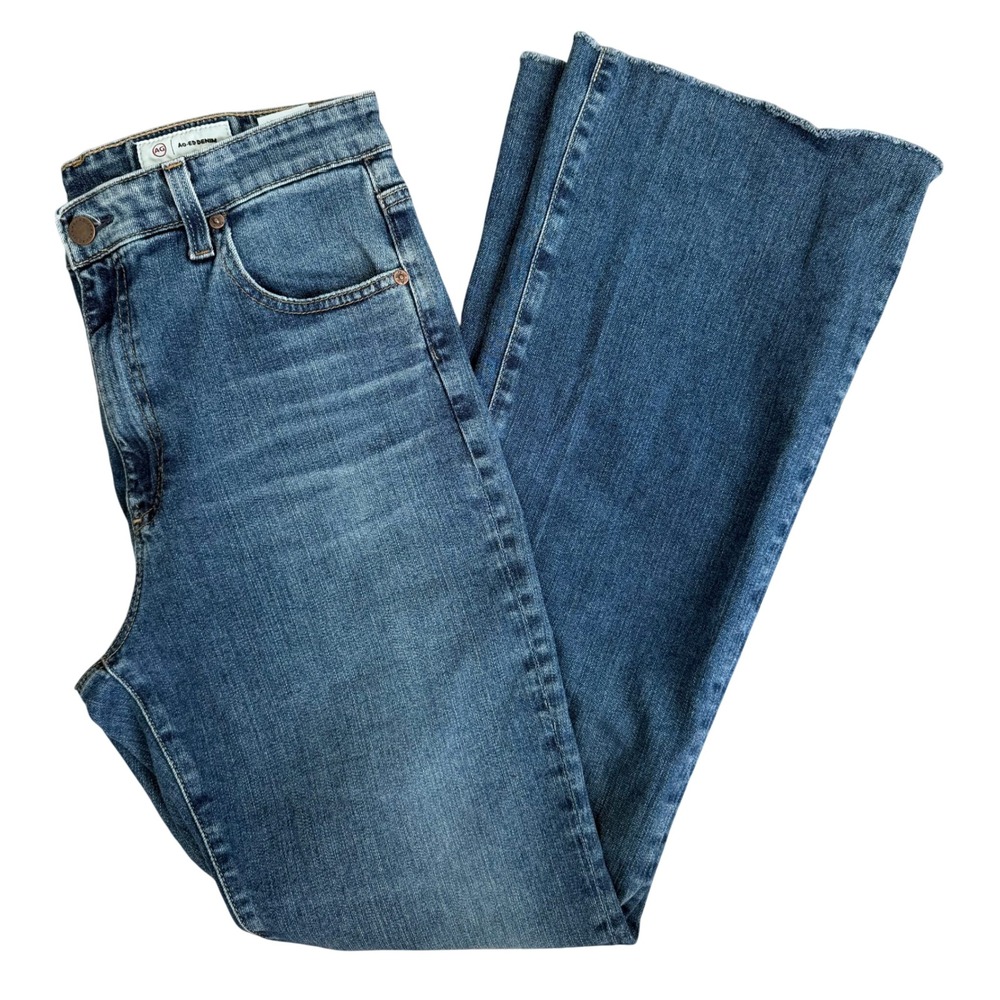 AG Adriano Goldschmied Alexxis Boot High Rise Fit Jeans Blue Raw Hem 31 x 33